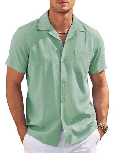 Amazon.com: COOFANDY Men Summer Casual Button Down Short Sleeve